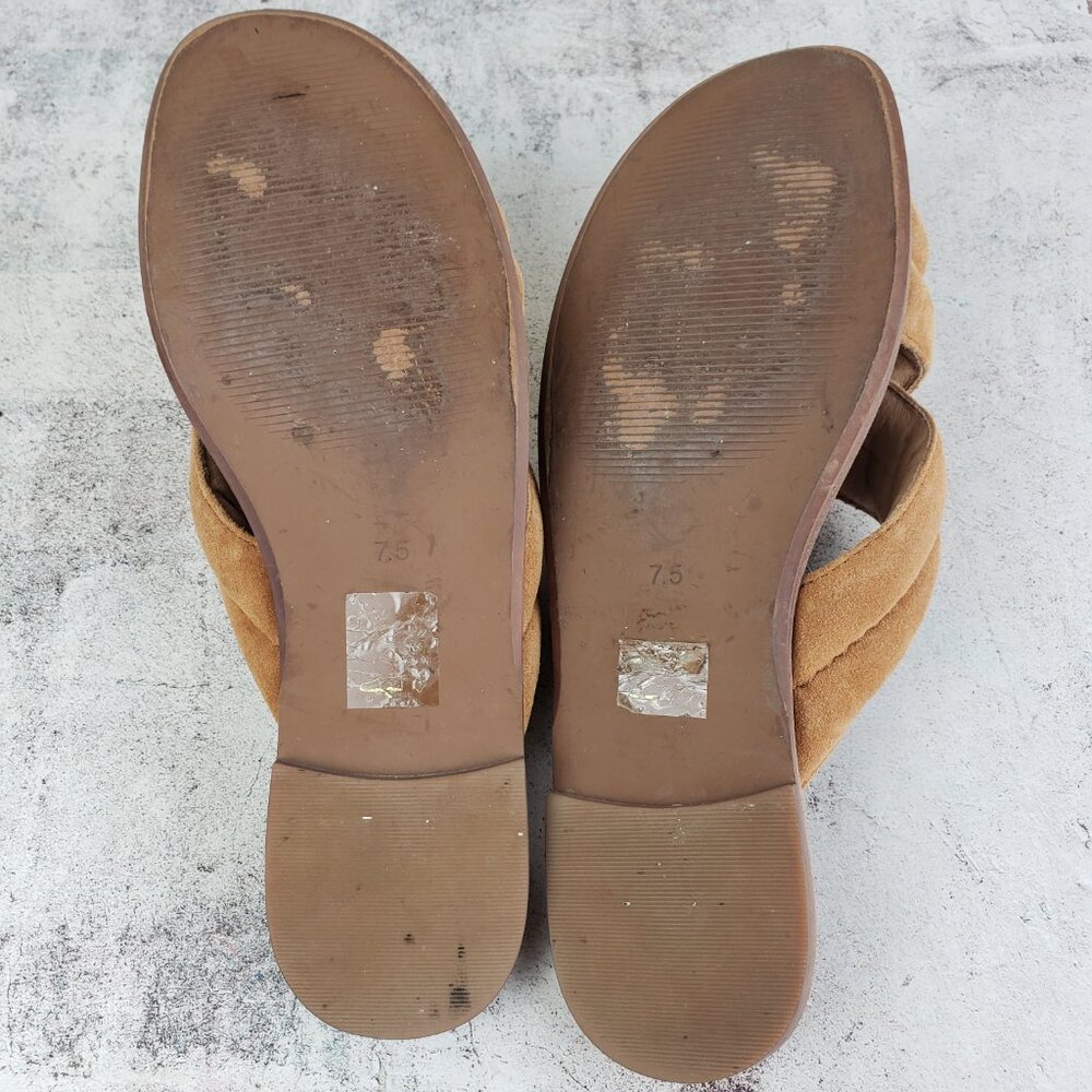 Madewell The Skyler Slide Sandal in Suede Cognac Brown size 7.5 Leather Casual - Picture 14 of 15